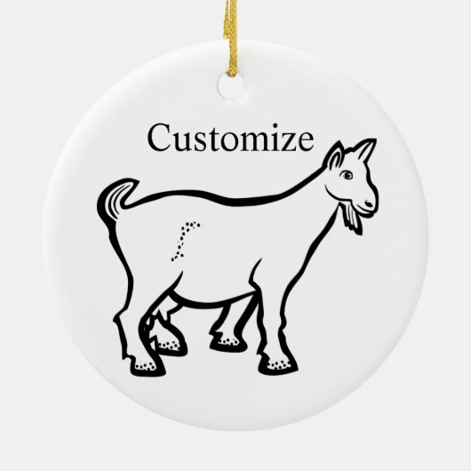 Goat Animal Thunder_Cove Keramisch Ornament (Achterkant)
