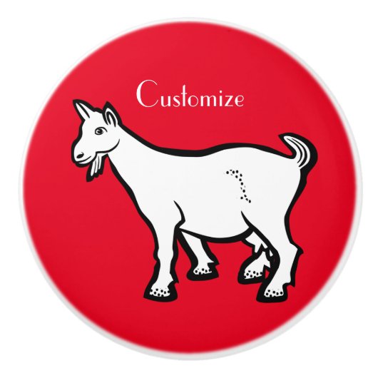 Goat Animal Thunder_Cove Keramische Knop (Voorkant)