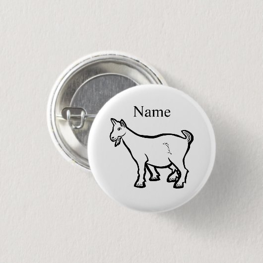 Goat Animal Thunder_Cove Ronde Button 3,2 Cm (Voorkant /achterkant)