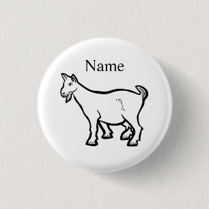 Goat Animal Thunder_Cove Ronde Button 3,2 Cm