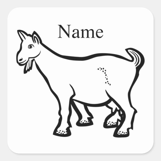 Goat Animal Thunder_Cove Vierkante Sticker (Voorkant)