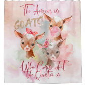 GOAT ART | Het antwoord is Kind van de Waterverf v Douchegordijn (Voorkant)