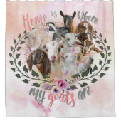 GOAT ART | Thuis is waar mijn geiten GetYerGoat Douchegordijn (Voorkant)