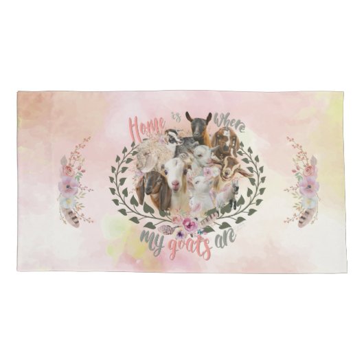 GOAT ART | Thuis is waar mijn geiten GetYerGoat Kussensloop (Achterkant-Links)