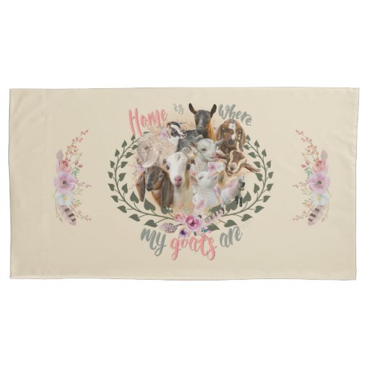 GOAT ART | Thuis is waar mijn geiten GetYerGoat Kussensloop (Voorkant-Links)