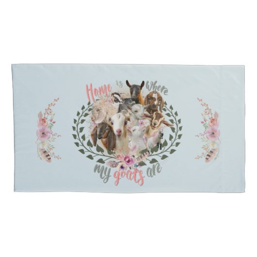 GOAT ART | Thuis is waar mijn geiten GetYerGoat Kussensloop (Achterkant-Rechts)