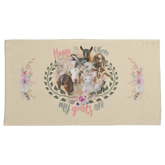 GOAT ART | Thuis is waar mijn geiten GetYerGoat Kussensloop (Voorkant-Rechts)