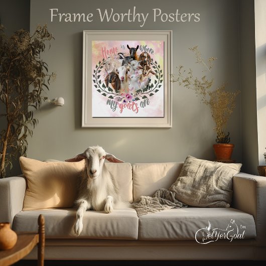 GOAT ART | Thuis is waar mijn geiten GetYerGoat Perfect Poster