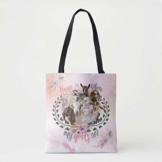 GOAT ART | Thuis is waar mijn geiten GetYerGoat Tote Bag (Voorkant)