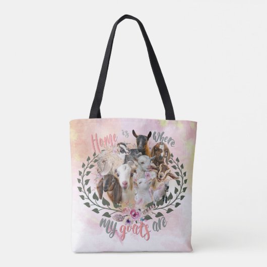 GOAT ART | Thuis is waar mijn geiten GetYerGoat Tote Bag (Achterkant)