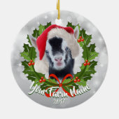 GOAT Baby Nigerian Santa Hat kerstversiering Keramisch Ornament (Achterkant)
