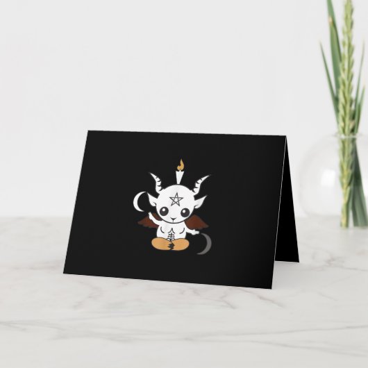 Goat Baphomet Halloween Gift Feestdagen Kaart (Voorkant)