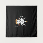 Goat Baphomet Halloween Gift Wandkleed (Voorkant (horizontaal))