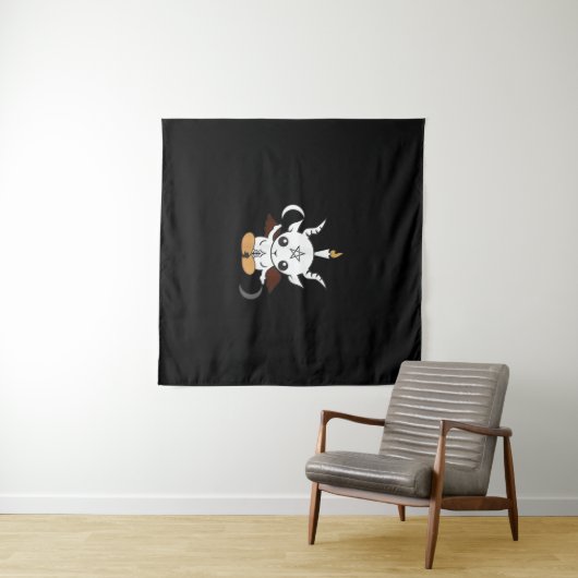 Goat Baphomet Halloween Gift Wandkleed (In Situ (horizontaal))