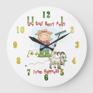 Goat Berry Funny Cartoon Wall Clock Grote Klok