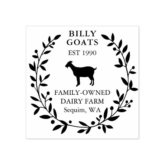 Goat Berry Laurel Editable Business II Rubberstempel (Afrduk)