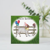 Goat Birthday Party Invitation Kaart (Staand voorkant)
