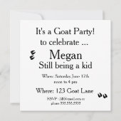 Goat Birthday Party Invitation Kaart (Achterkant)