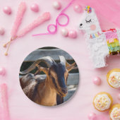 Goat Black Brown Horns Animal Foto Papieren Bordje (Feest)