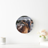 Goat Black Brown Horns Animal Foto Ronde Klok (Huis)