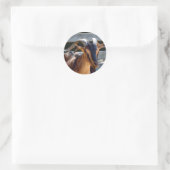 Goat Black Brown Horns Animal Foto Ronde Sticker (Tas)