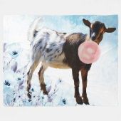 GOAT| Bubblegum Nigerian in Flowers GetYerGoat™ Fleece Deken (Voorkant (Horizontaal))