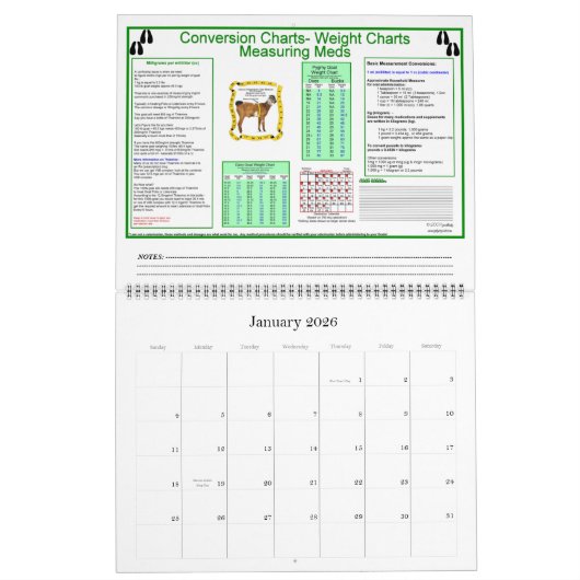 Goat Calendar GoatPedia™ Goat Owner's Guide Kalender (Jan 2026)