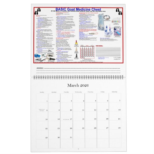 Goat Calendar GoatPedia™ Goat Owner's Guide Kalender (Mar 2026)