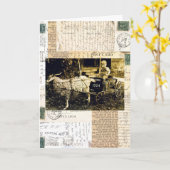 Goat Card Ephemera, Birthday Kaart (Gele Bloem)