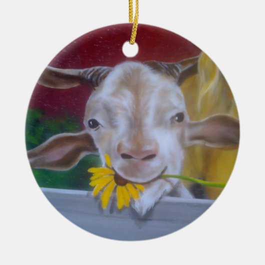 **GOAT CARTOON** CHRISTMAS ORNAMENT (Voorkant)