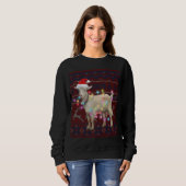 Goat Christmas Lights Ugly Sweater Goat Lover Gift (Voorkant volledig)