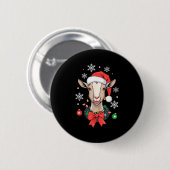 Goat Christmas Ronde Button 5,7 Cm (Voorkant /achterkant)