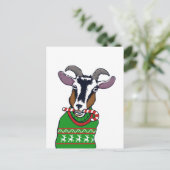 Goat Christmas Sweater Briefkaart (Staand voorkant)