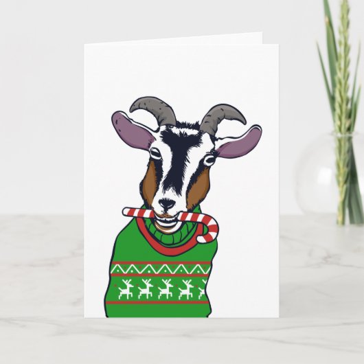 Goat Christmas Sweater Kaart (Voorkant)