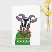 Goat Christmas Sweater Kaart (Gele Bloem)