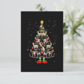 Goat Christmas Tree Snow Funny Goat Xmas Matching Bedankkaart (Staand voorkant)