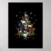 Goat Christmas Tree Snow Goat Xmas Poster (Voorkant)