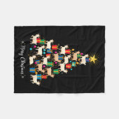 Goat Christmas Tree Xmas Holiday Men &amp; Women  Fleece Deken (Voorkant (Horizontaal))