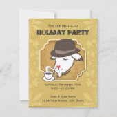 Goat & Coffee Holiday Party Custom Invitation Kaart (Voorkant)