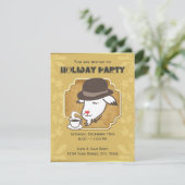 Goat & Coffee Holiday Party Custom Invitation Kaart (Staand voorkant)