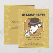Goat & Coffee Holiday Party Custom Invitation Kaart (Voorkant / Achterkant)