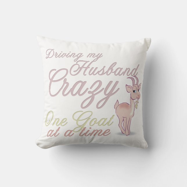 Goat Crazy Personalized Goat Pillow Kussen (Voorkant)