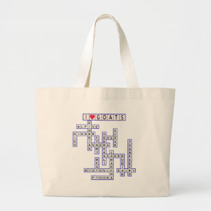 GOAT CROSSWORD PUZZZLE GROTE TOTE BAG
