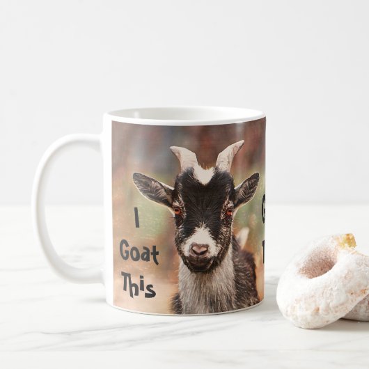 Goat Cute Funny, ik ga hier naartoe Koffiemok (Met donut)