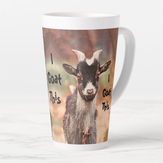 Goat Cute Funny, ik ga hier naartoe Latte Mok (Rechterhoek)