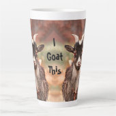Goat Cute Funny, ik ga hier naartoe Latte Mok (Voorkant)