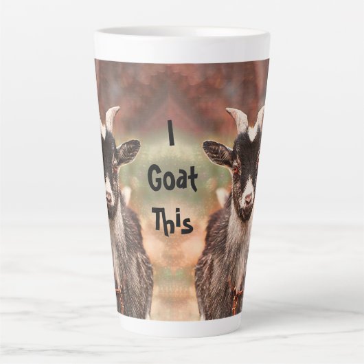 Goat Cute Funny, ik ga hier naartoe Latte Mok (Voorkant)