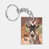 Goat Cute Funny, ik ga hier naartoe Sleutelhanger (Voorkant Links)