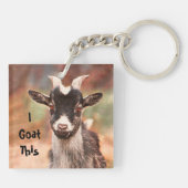 Goat Cute Funny, ik ga hier naartoe Sleutelhanger (Achterkant)