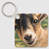 Goat Cute Keychain – Adorable Design Key Ring Gift (Voorkant)